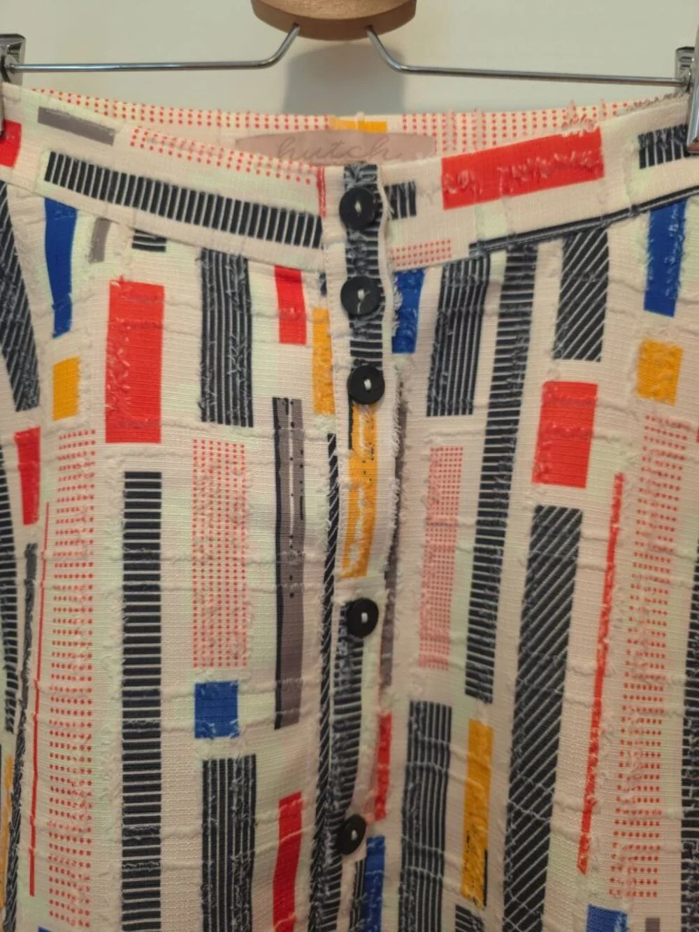 Anthropologie HUTCH Willem A-Line Retro-Inspired Geometric Patchwork Skirt Sz 2 - Picture 3 of 9